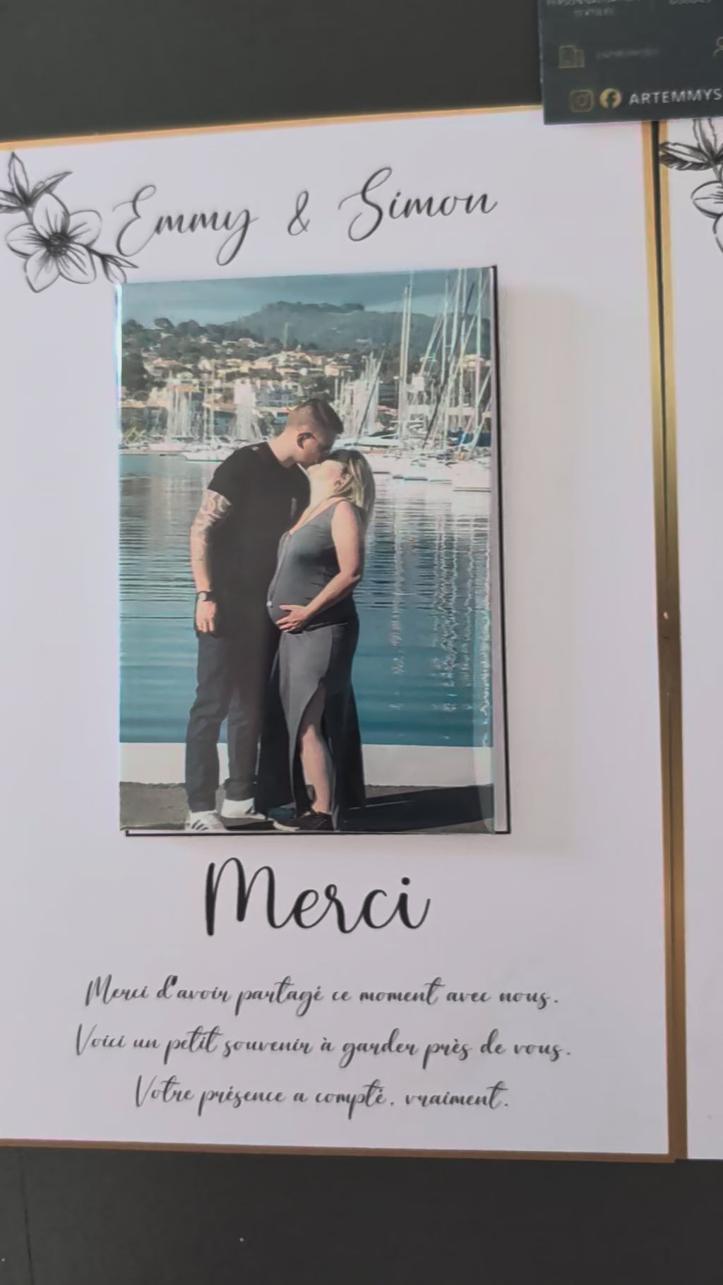 💌 Carte de remerciement avec magnet personnalisé