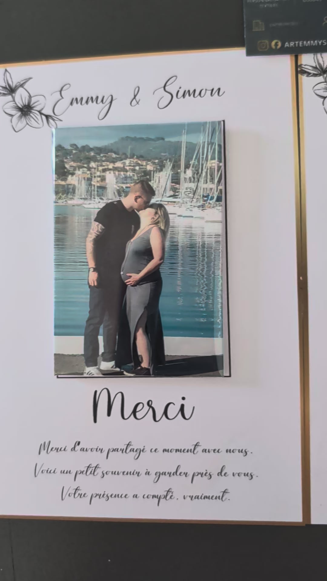 💌 Carte de remerciement avec magnet personnalisé